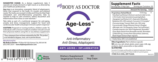 Age-Less Anti-Inflammatory Label