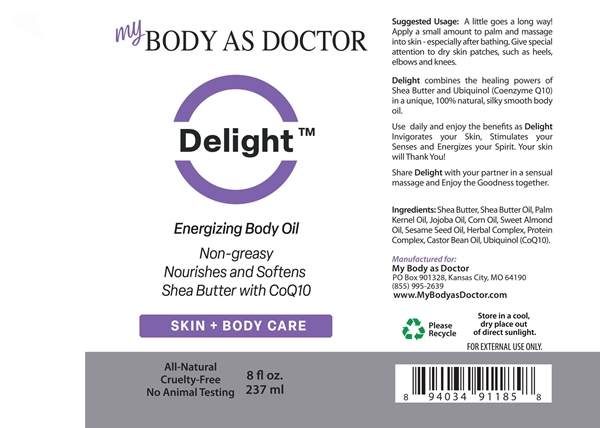 Delight Body Oil Label