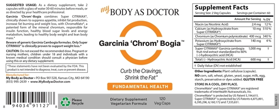 Garcinia Cambogia with Chromium Bottle