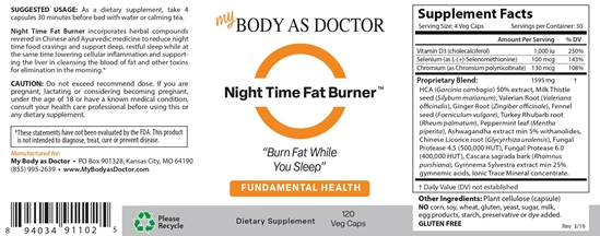 Night Time Fat Burner - NT1022