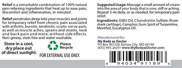 Relief Deep Penetrating Rub Label