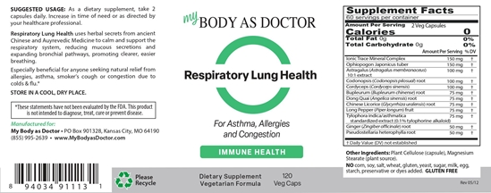 Respiratory Lung Health Label