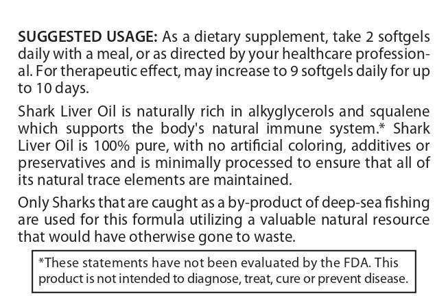 Shark Liver Oil 1140mg Suggested Usage