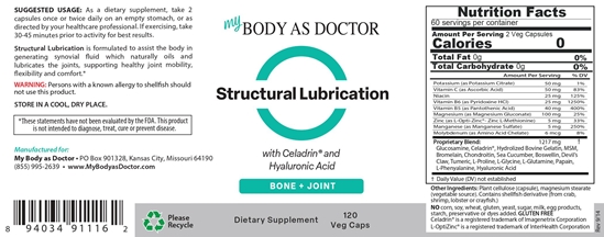 Structural Lubrication Joint Support Label