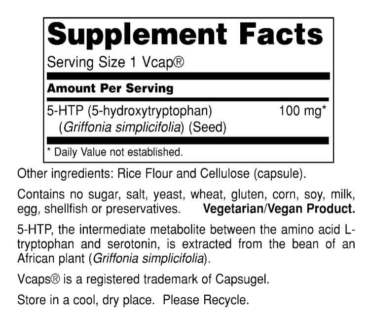 5-HTP Label Supplement Facts