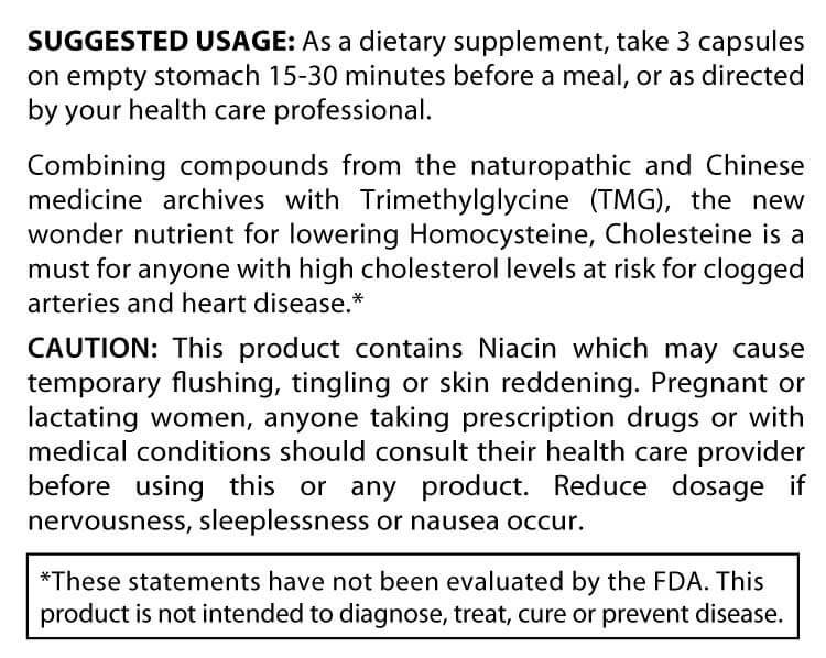 Cholesteine Cholesterol & Homocysteine Control Use