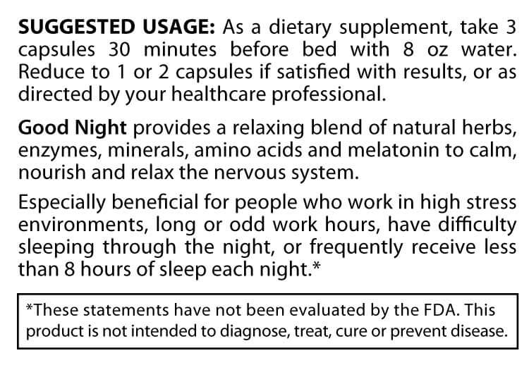 Good Night Sleep Aid Suggested Usage