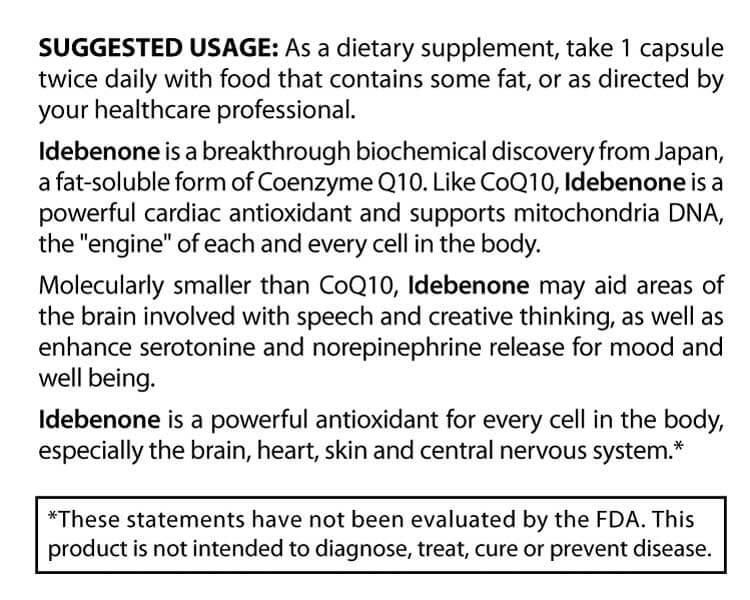 Idebenone Antioxidant Use