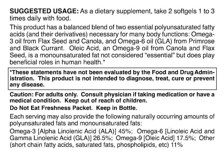 Omega 3-6-9 EFA Use