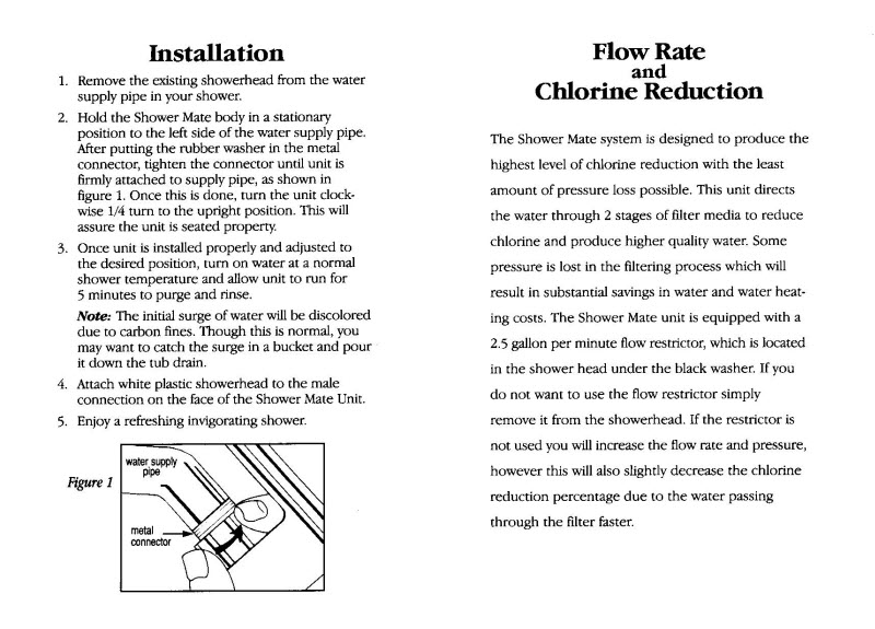 ShowerMate Water Filter Install Instructions