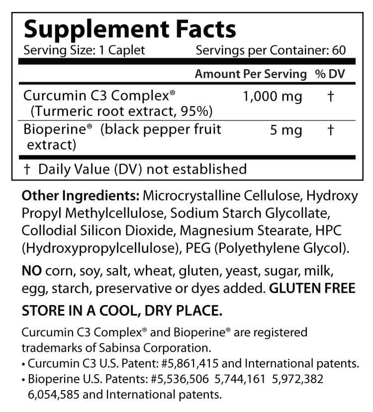 Super Curcumin C3 Complex Ingredients