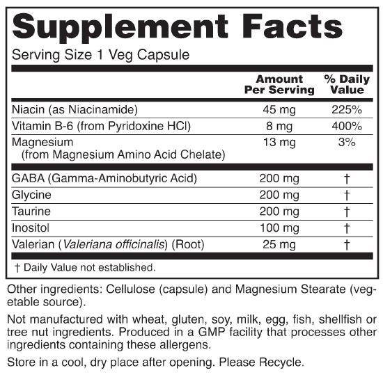 Tolerance Stress-X Supplement Facts