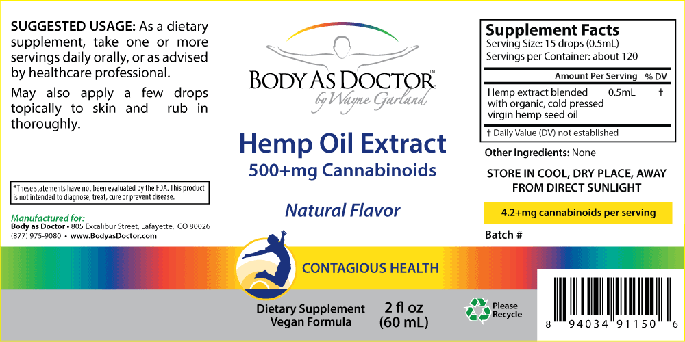 CBD Rich Hemp Oil Extract - THC free