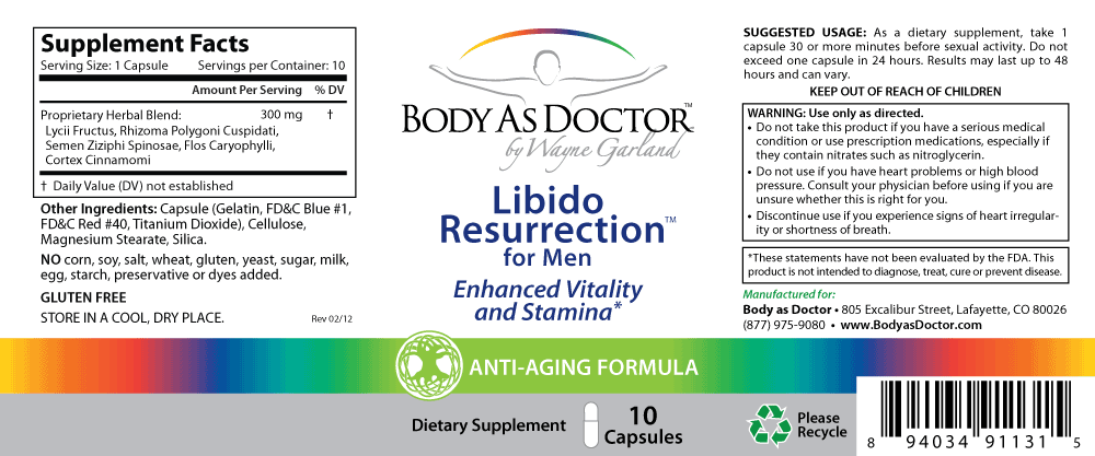 Libido Resurrection (Natural Viagra) Bottle