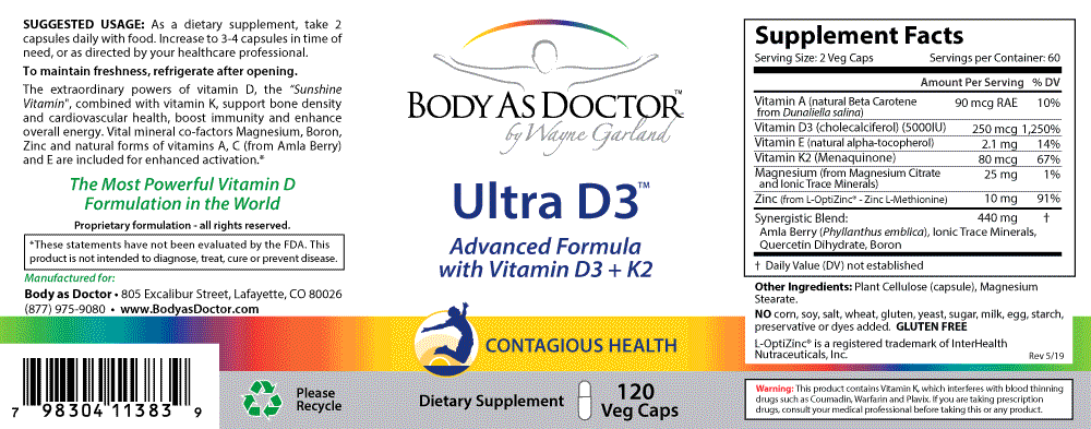 Ultra D3 - Vitamin D + K Label